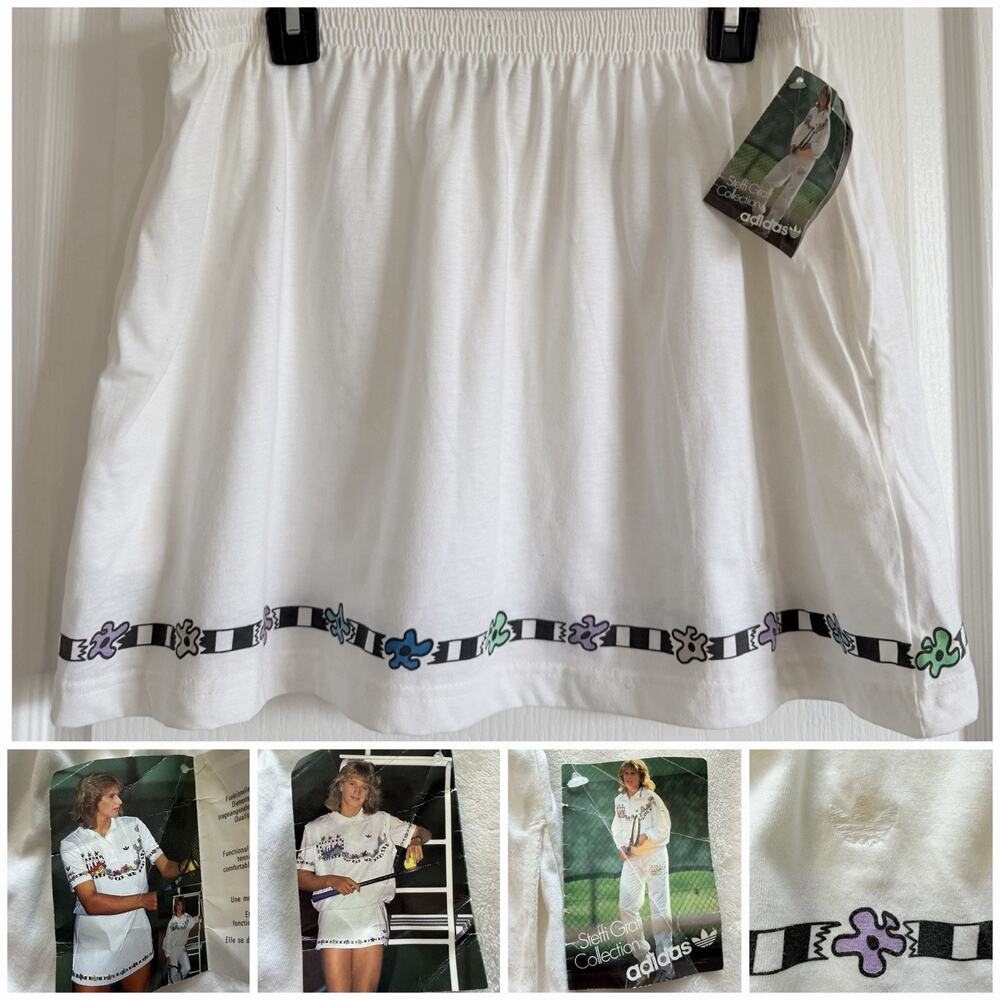 VINTAGE 80er 80s ADIDAS Steffi Graf Tennis Skirt Size Large Deadstock NWT